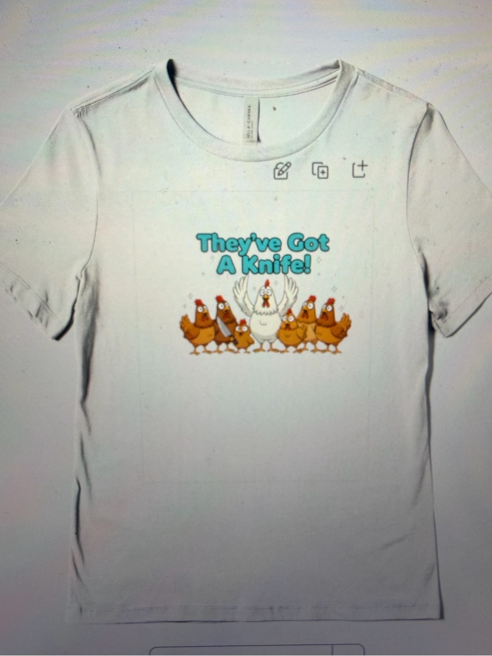 White Graphic Tee "They've Got A Knife!"